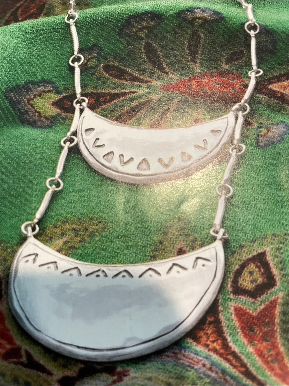 Silpada Sterling Silver Double Crescent Layered Necklace